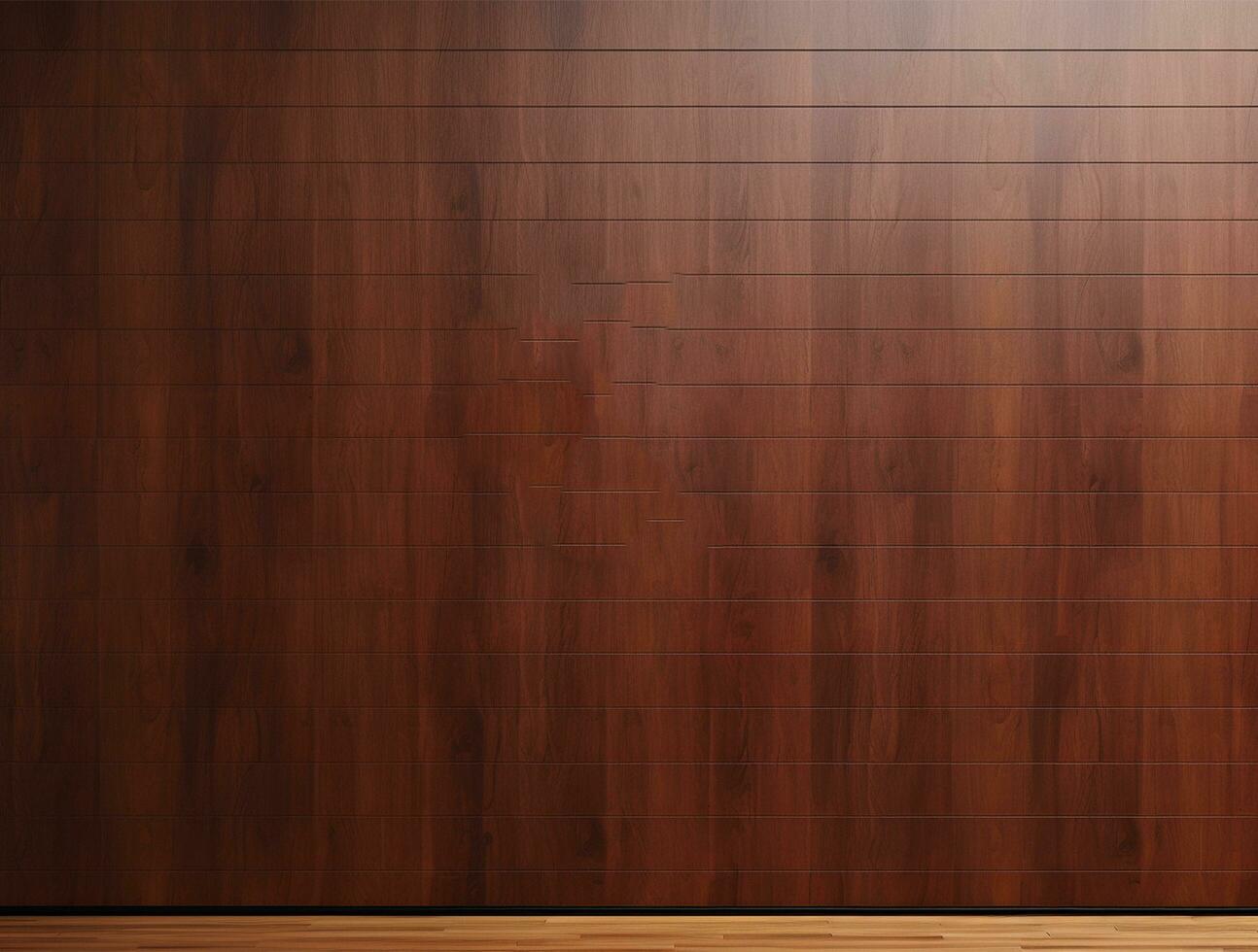 Empty modern interior wooden wall background front view Ai generated photo