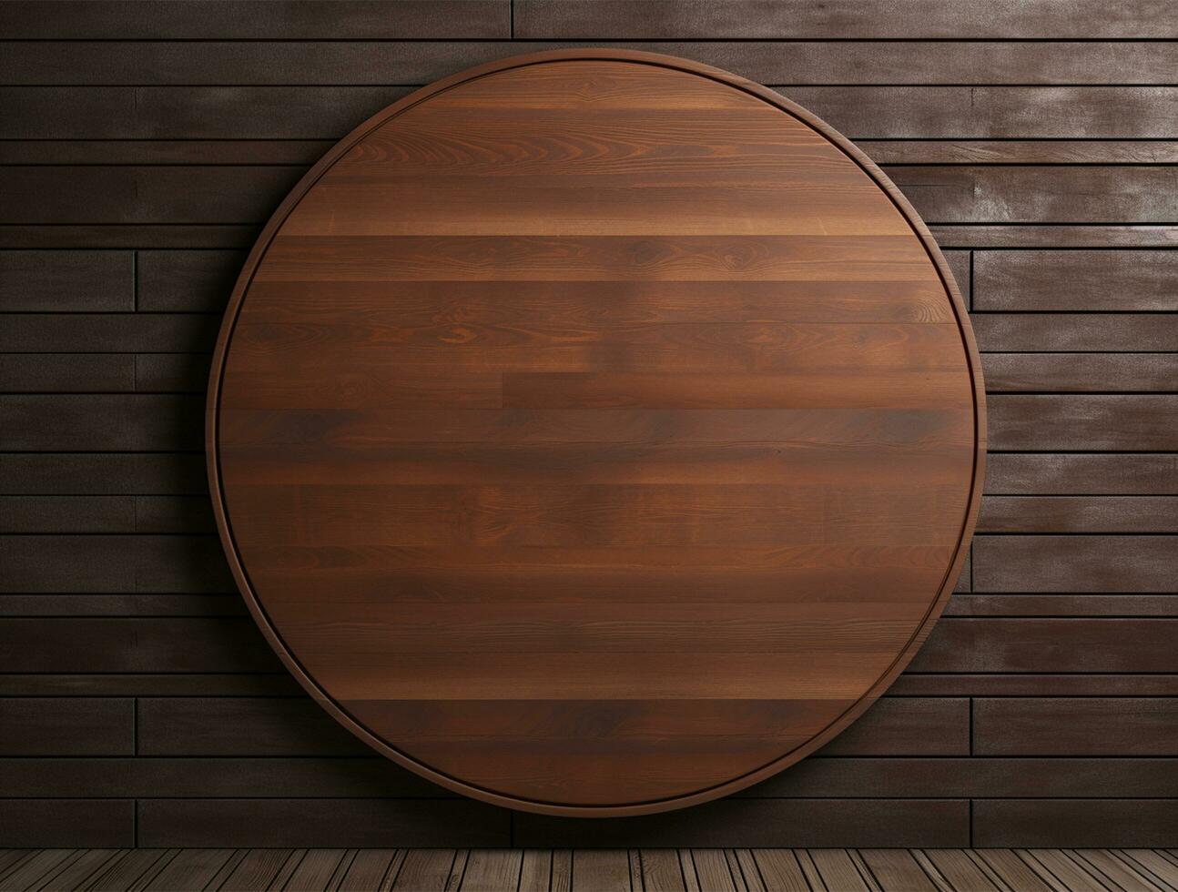 Empty modern interior wooden wall background front view Ai generated photo