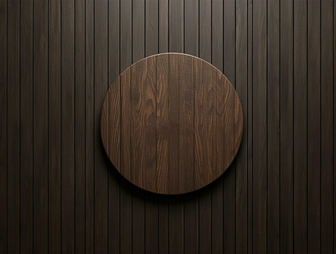 Empty modern interior wooden wall background front view Ai generated photo