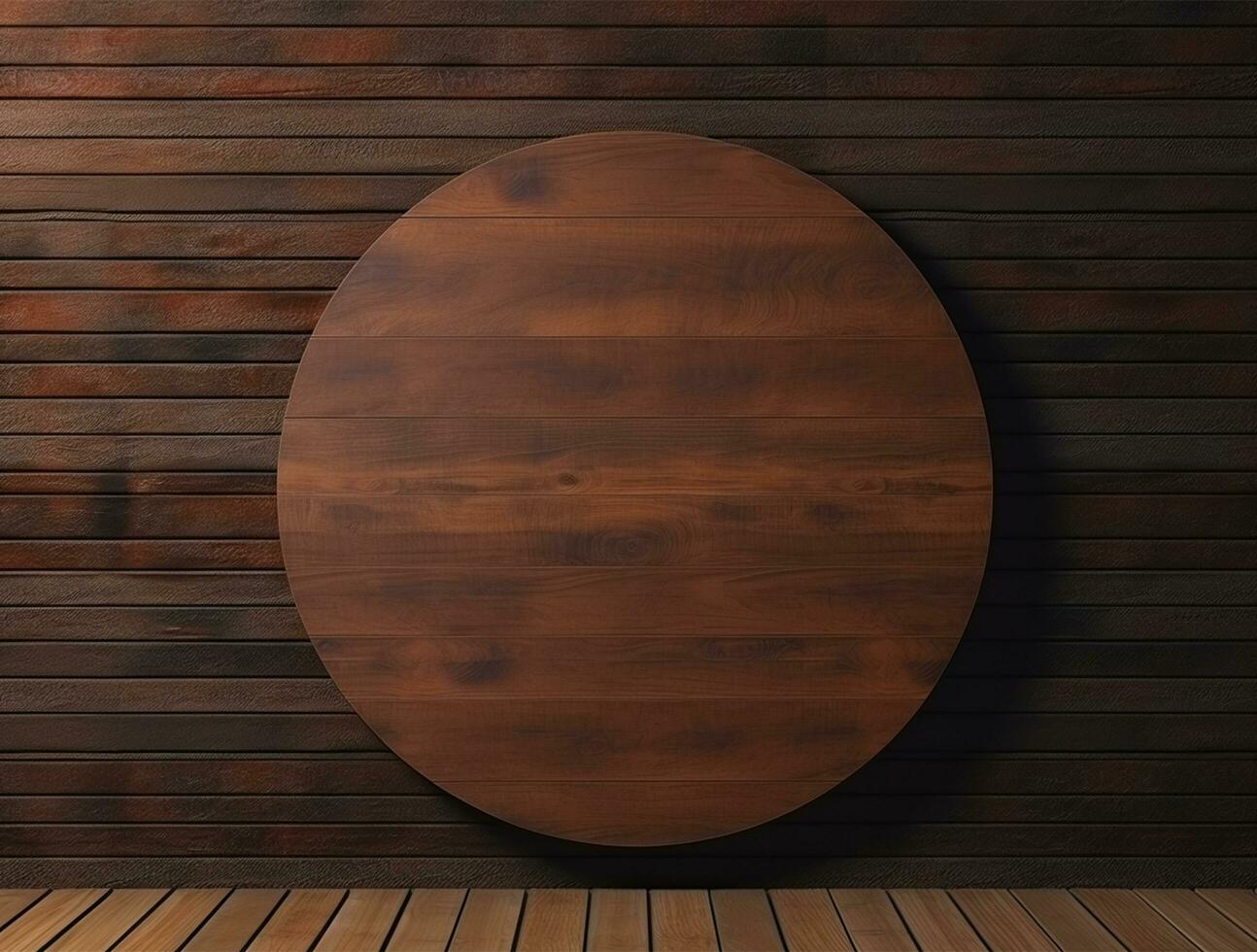 Empty modern interior wooden wall background front view Ai generated photo
