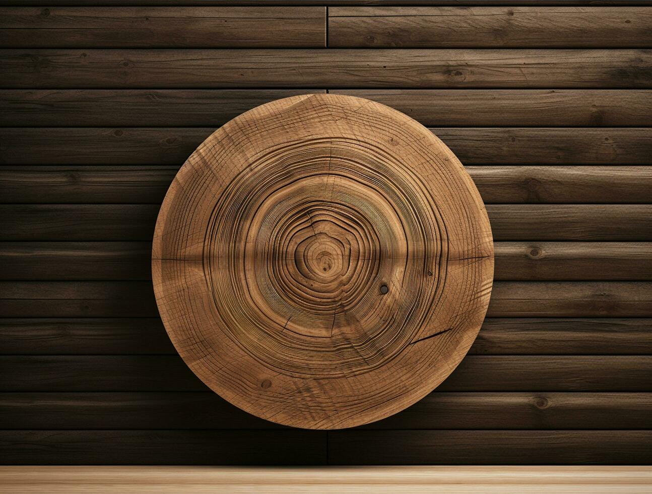 Empty modern interior wooden wall background front view Ai generated photo