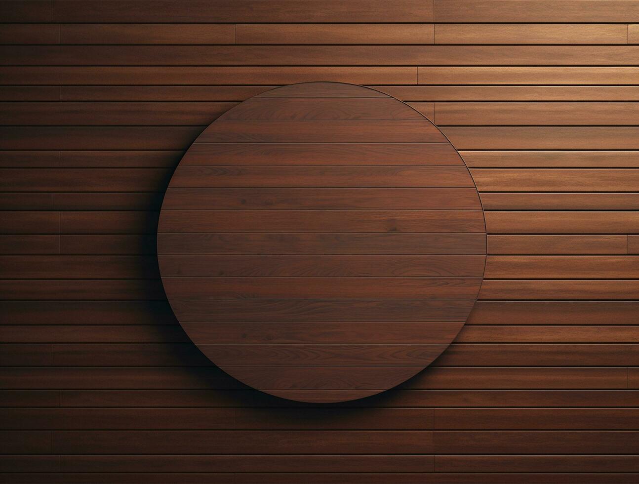 Empty modern interior wooden wall background front view Ai generated photo