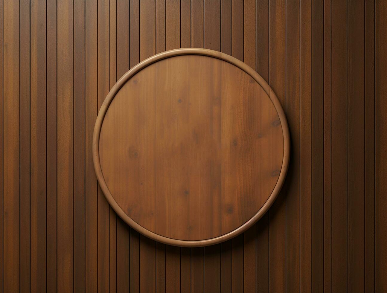 Empty modern interior wooden wall background front view Ai generated photo