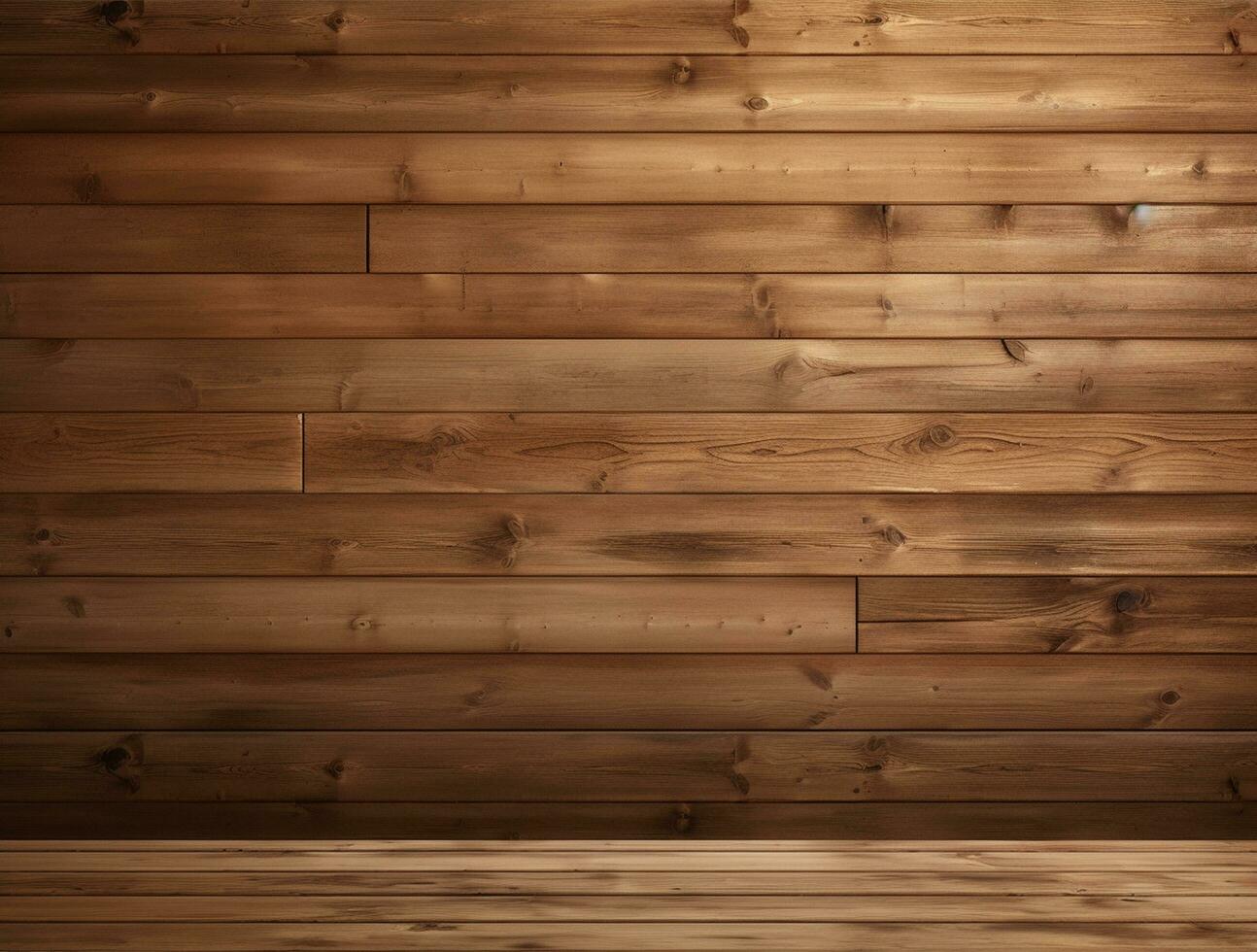 Empty modern interior wooden wall background front view Ai generated photo