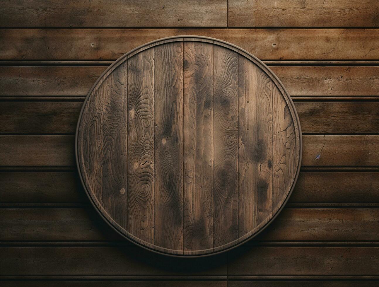 Empty modern interior wooden wall background front view Ai generated photo