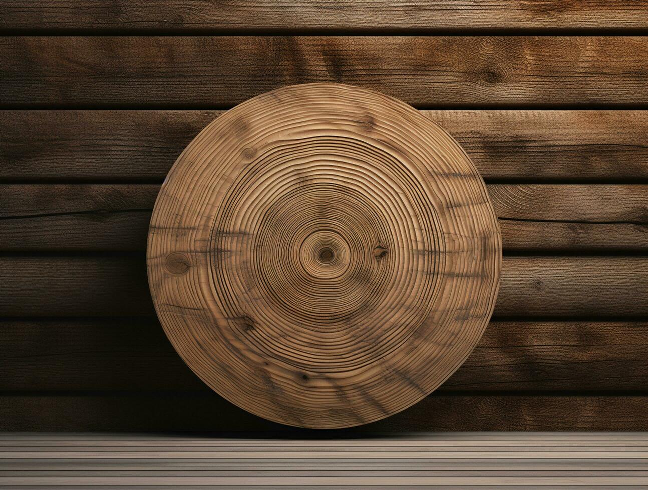 Empty modern interior wooden wall background front view Ai generated photo