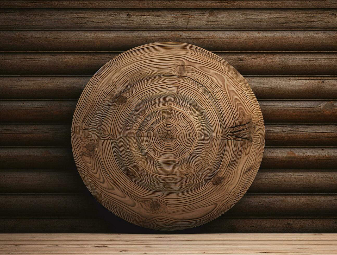 Empty modern interior wooden wall background front view Ai generated photo