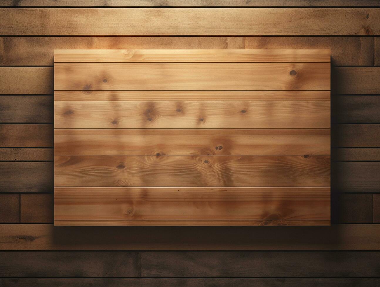 Empty modern interior wooden wall background front view Ai generated photo