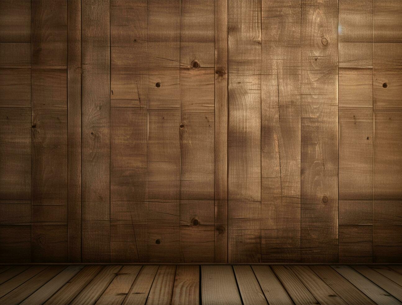 Empty modern interior wooden wall background front view Ai generated photo