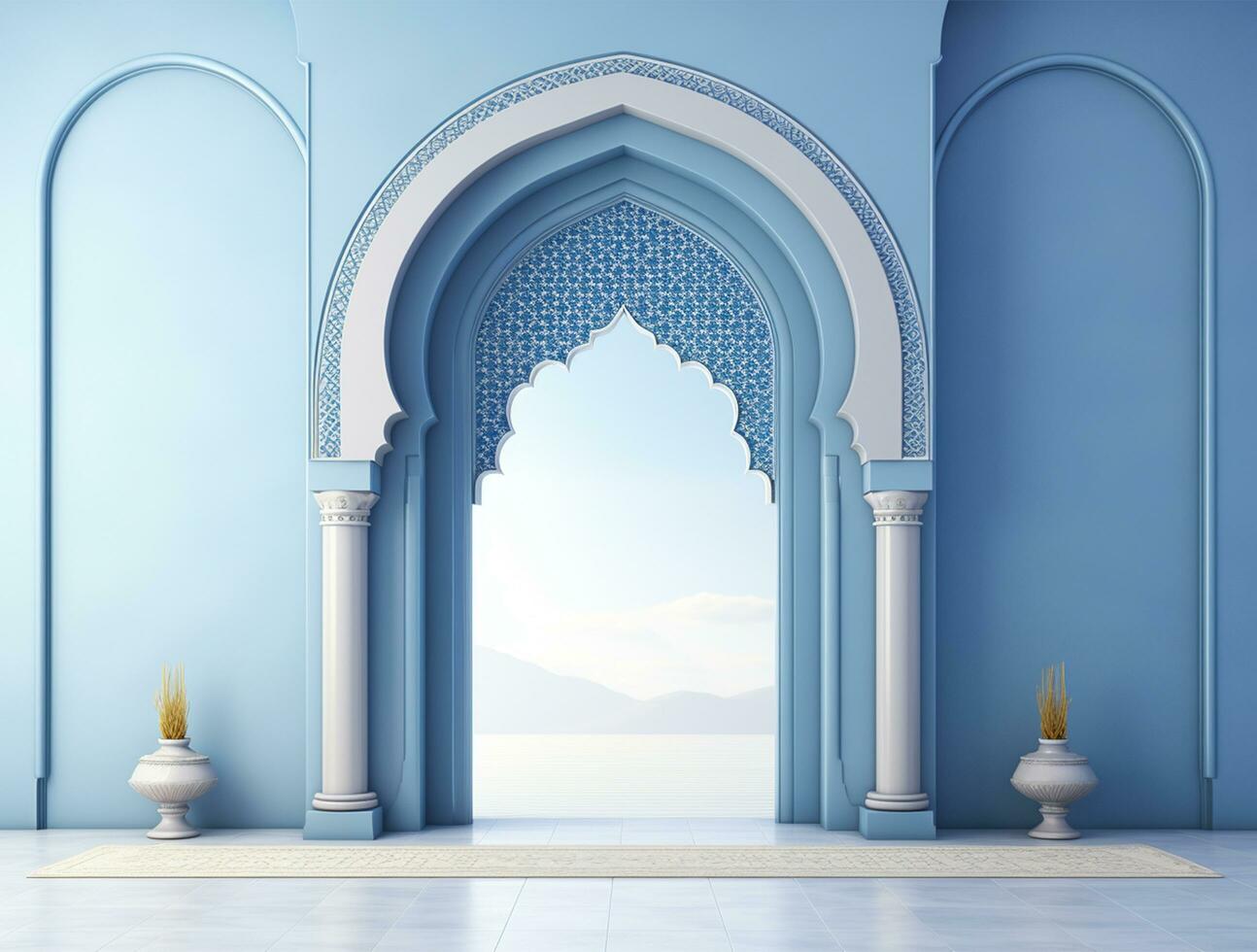 Eid mubarak traditional islamic festival religious background ai generated photo