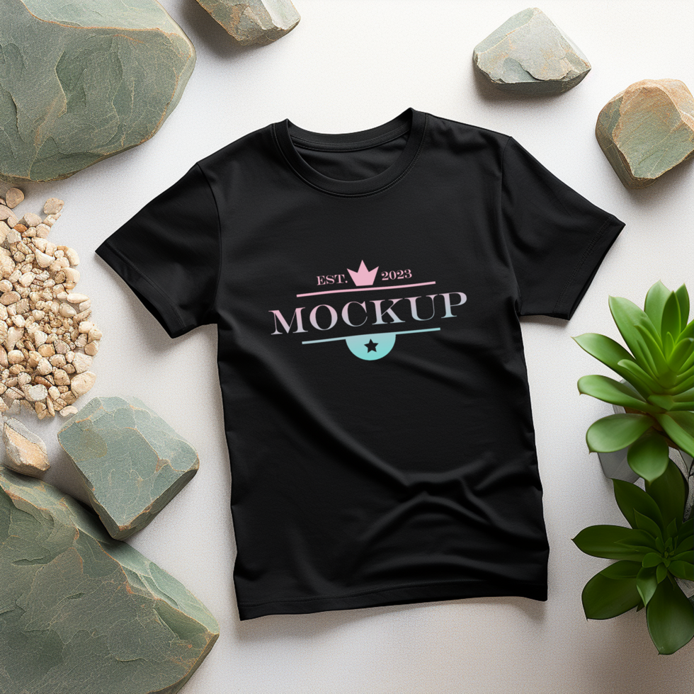 Black t-shirts mockup design ai generated psd