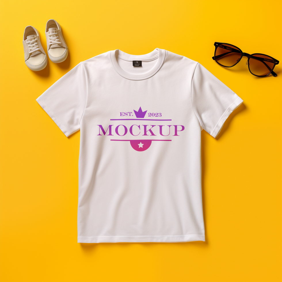 White t-shirts mockup design ai generated psd