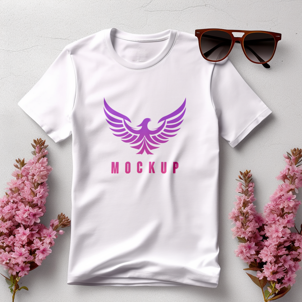 White t-shirts mockup design ai generated psd