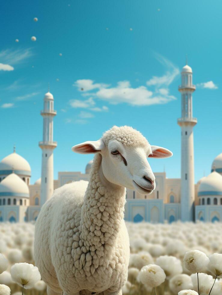 Eid mubarak traditional islamic festival religious background ai generated photo