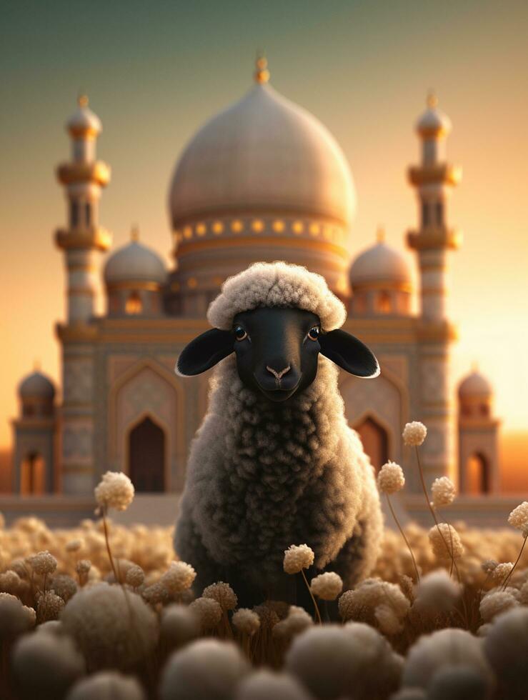 Eid mubarak traditional islamic festival religious background ai generated photo