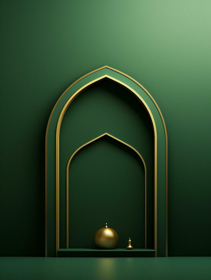 Islamic ramadan greeting card design with islamic background composition Ai generated photo