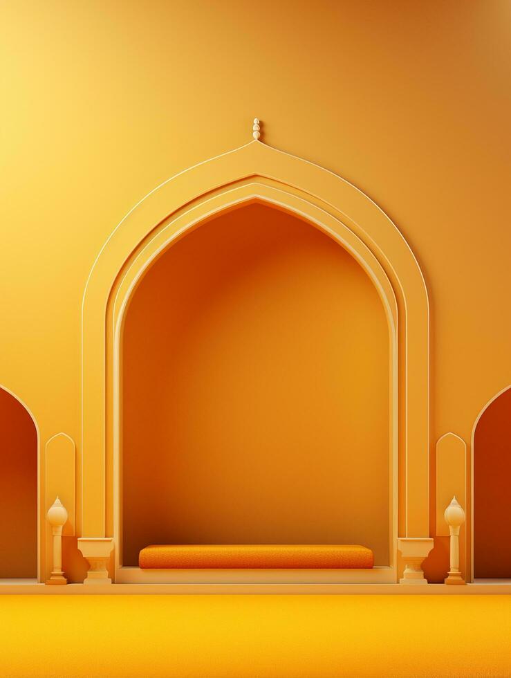 Islamic ramadan greeting card design with islamic background composition Ai generated photo