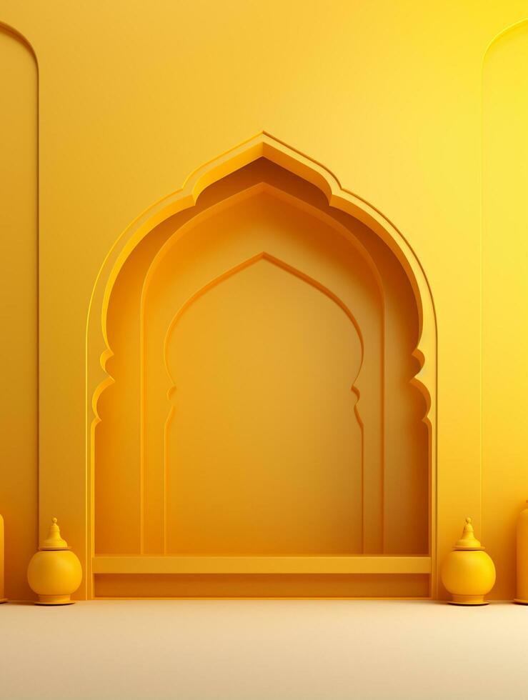 Islamic ramadan greeting card design with islamic background composition Ai generated photo