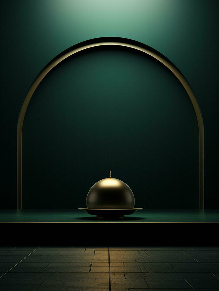 Islamic ramadan greeting card design with islamic background composition Ai generated photo