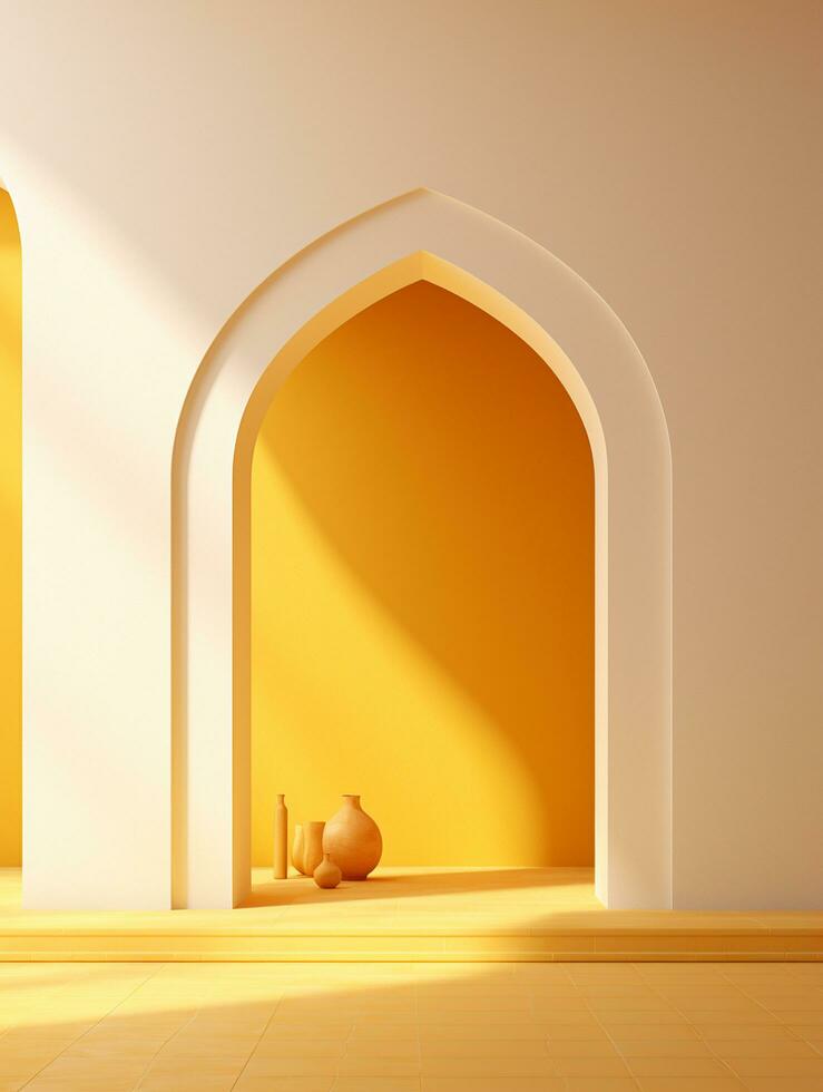 Islamic ramadan greeting card design with islamic background composition Ai generated photo