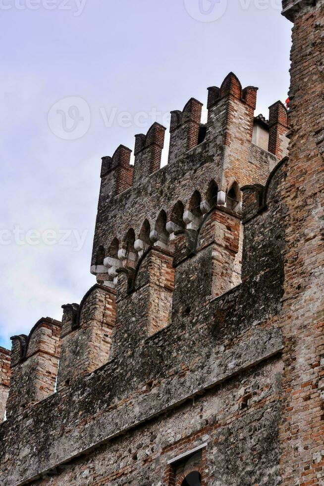 the castle walls are made of brick photo