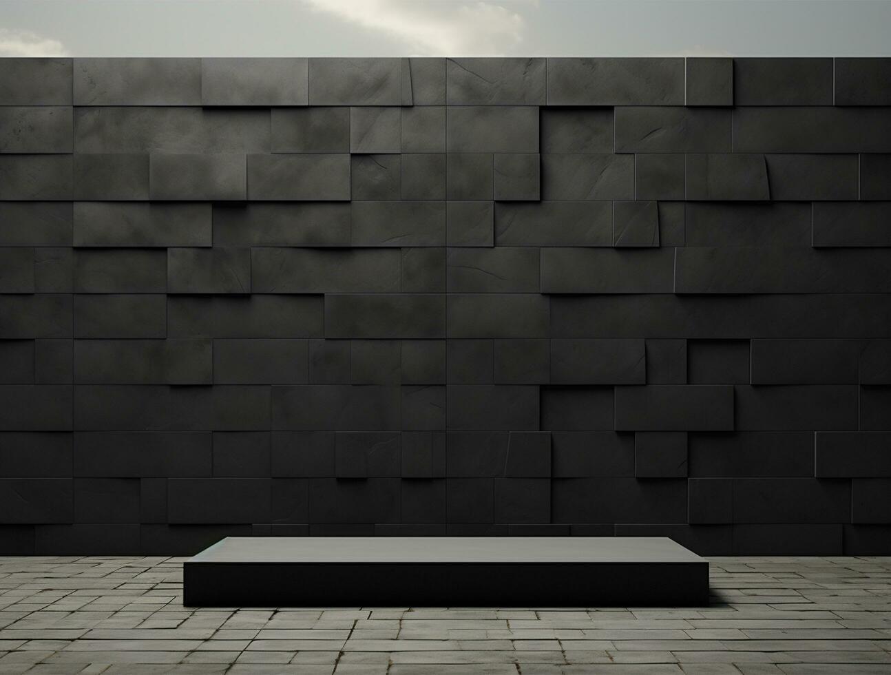 Empty modern dark wall texture background front view Ai generated photo
