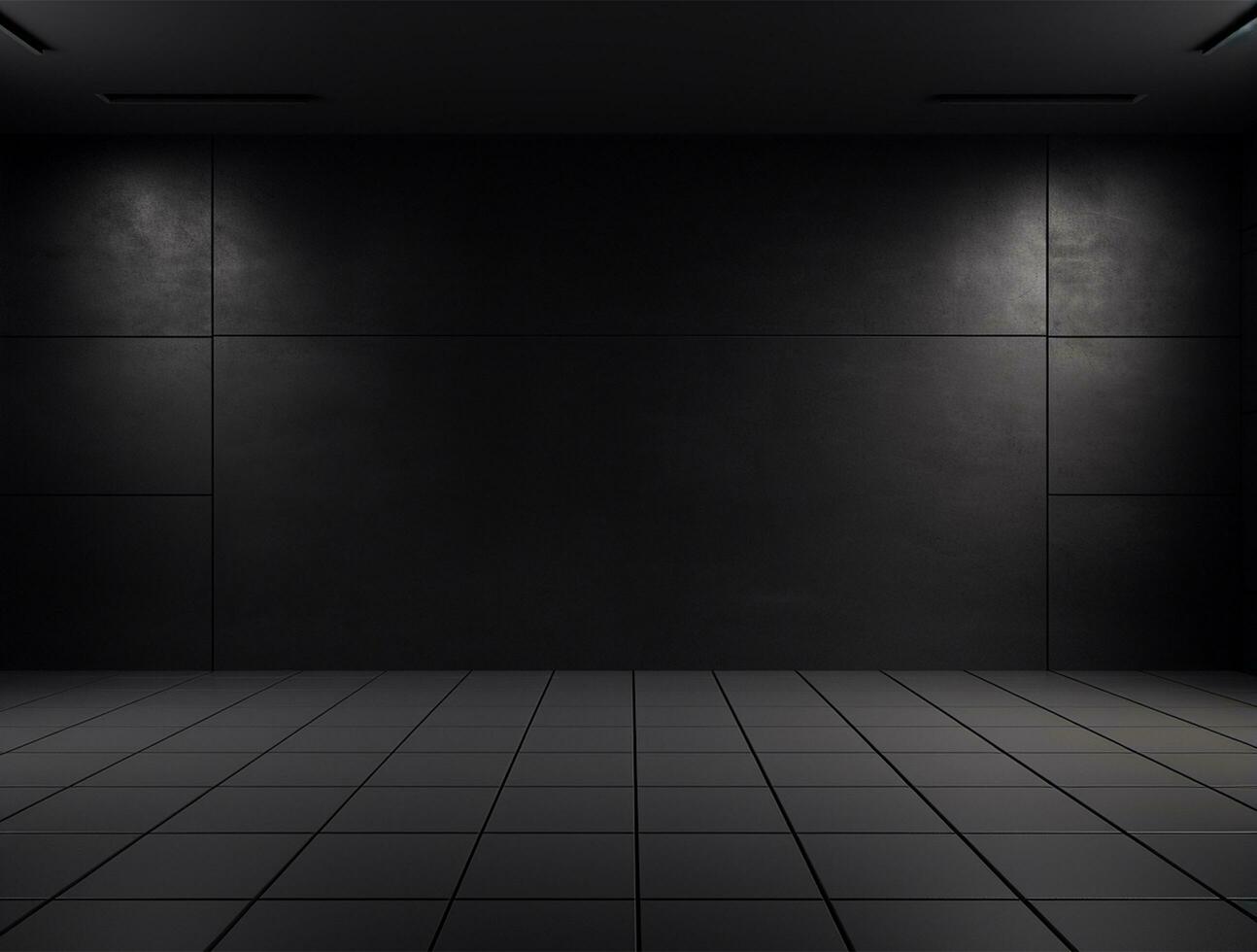 Empty modern interior dark wall background front view Ai generated photo