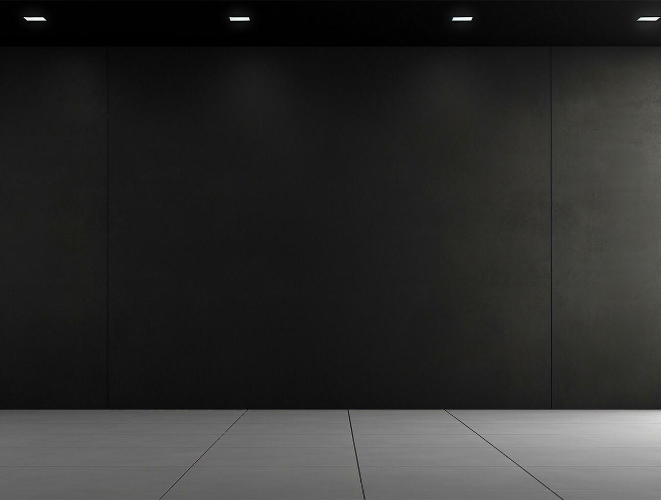 Empty modern interior dark wall background front view Ai generated photo