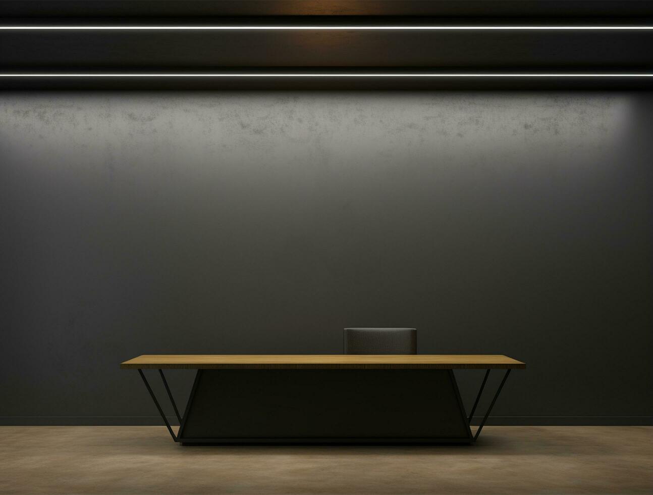 Empty modern interior dark wall background front view Ai generated photo