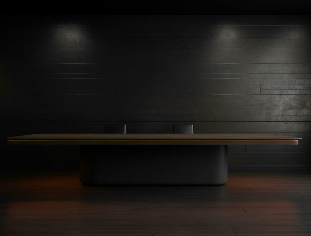 Empty modern interior dark wall background front view Ai generated photo