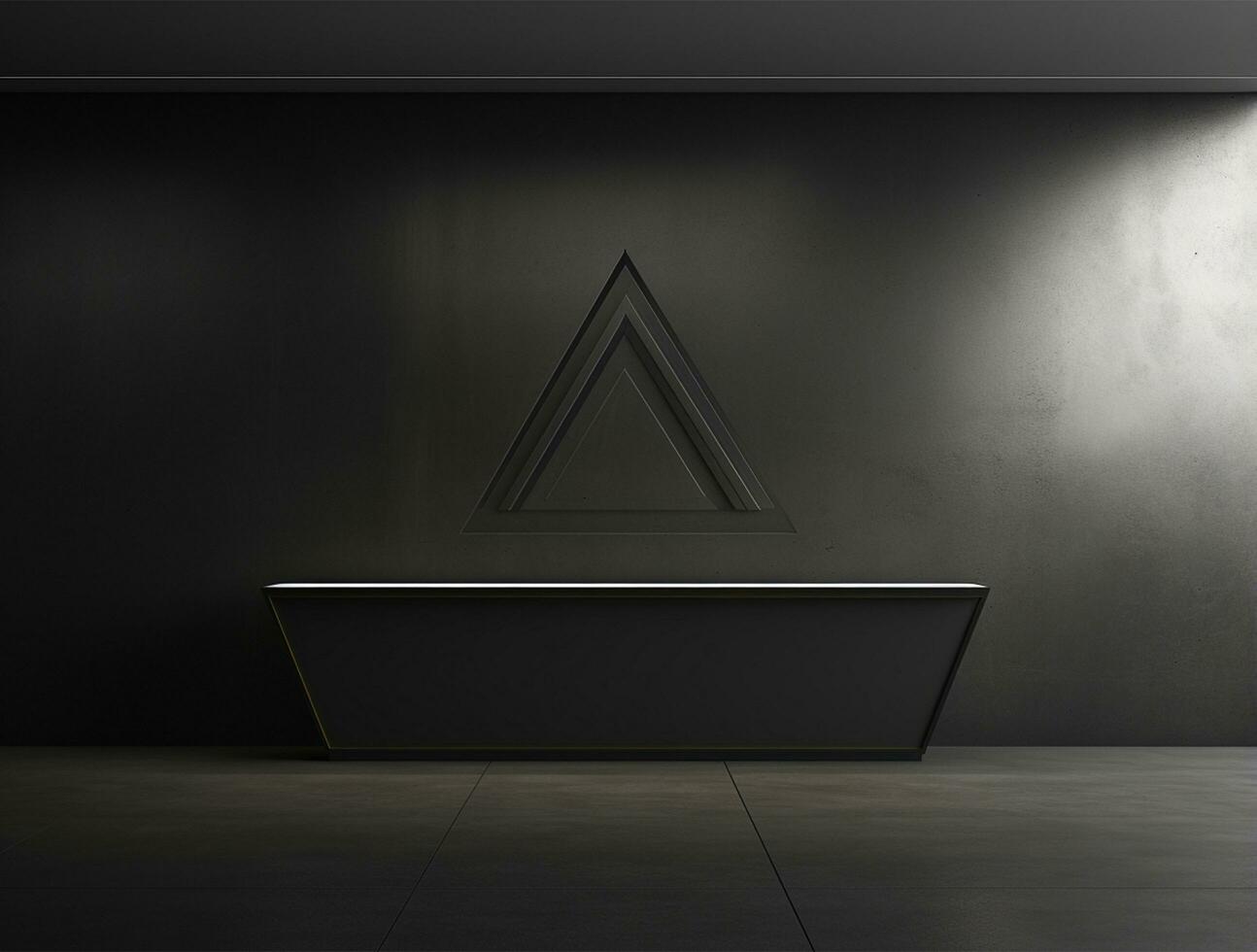 Empty modern interior dark wall background front view Ai generated photo