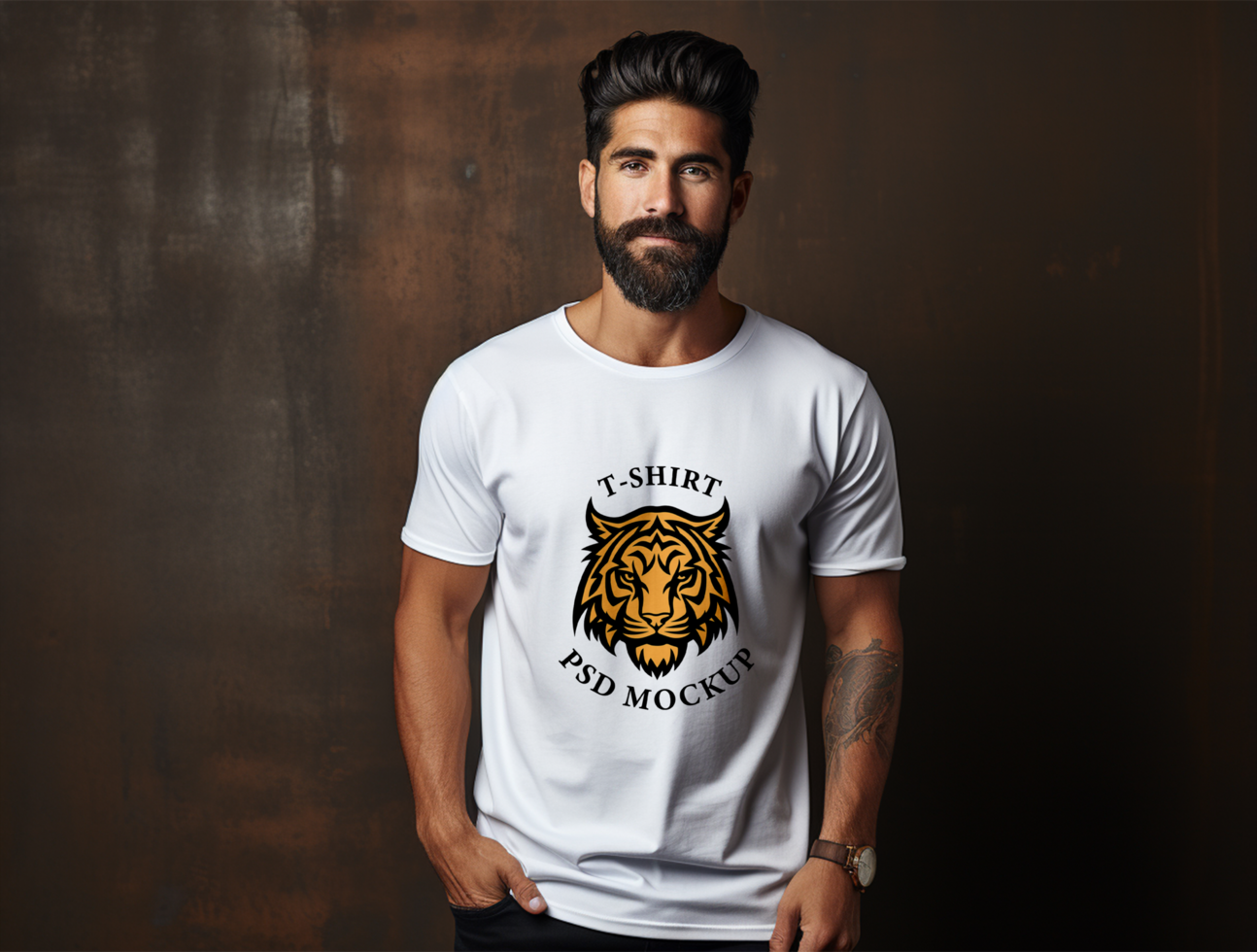 Editable tshirt mockup PSD template ai generated
