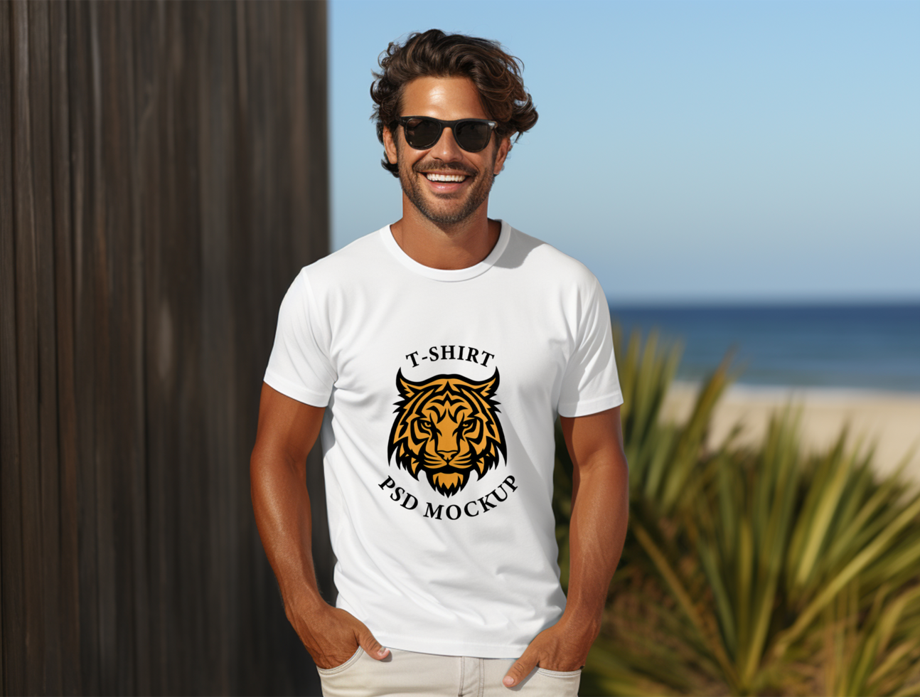 Editable tshirt mockup PSD template ai generated