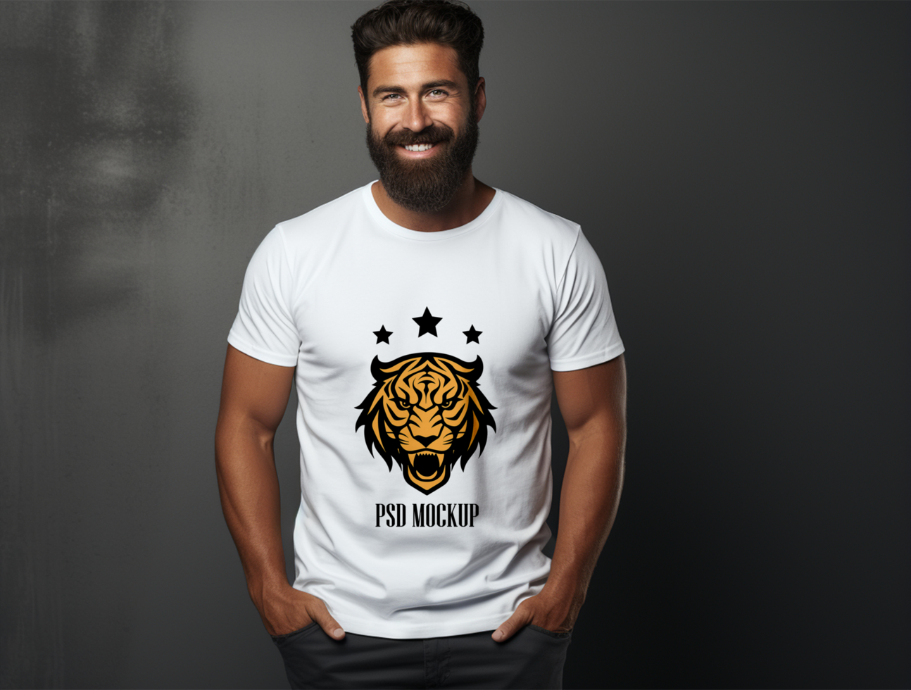 Editable tshirt mockup PSD template ai generated