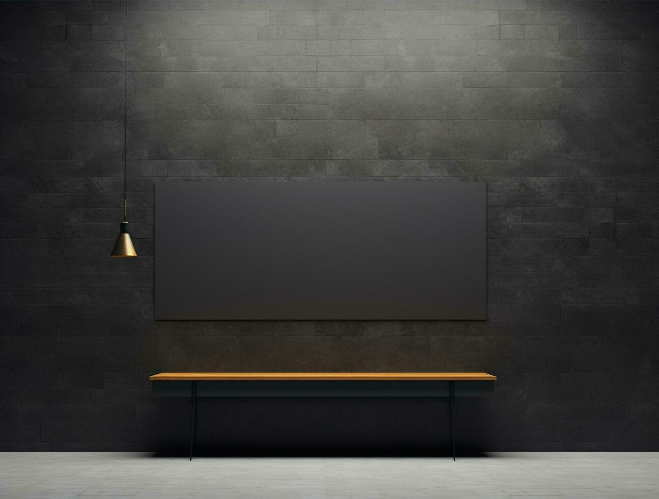 Empty modern interior dark office wall background front view Ai generated photo