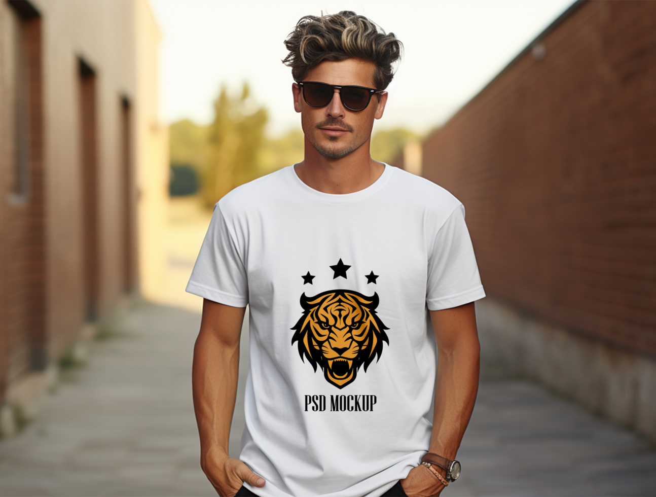 Editable tshirt mockup PSD template ai generated