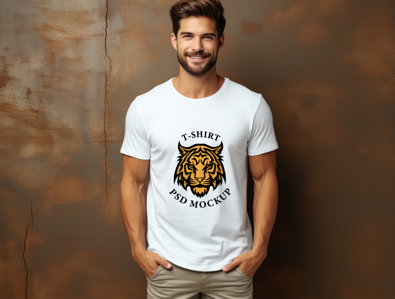 Editable tshirt mockup PSD template ai generated