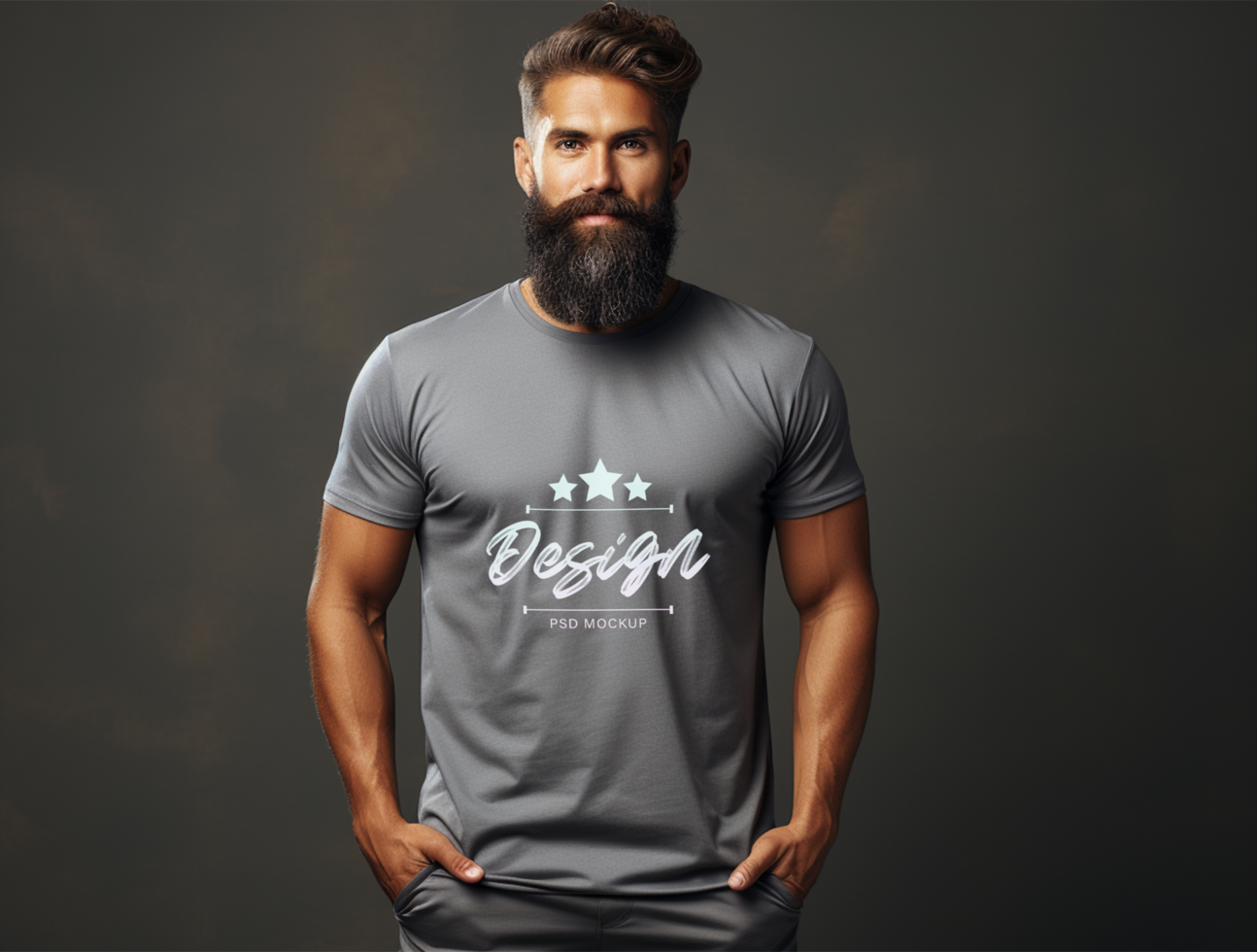 Editable tshirt mockup PSD template ai generated