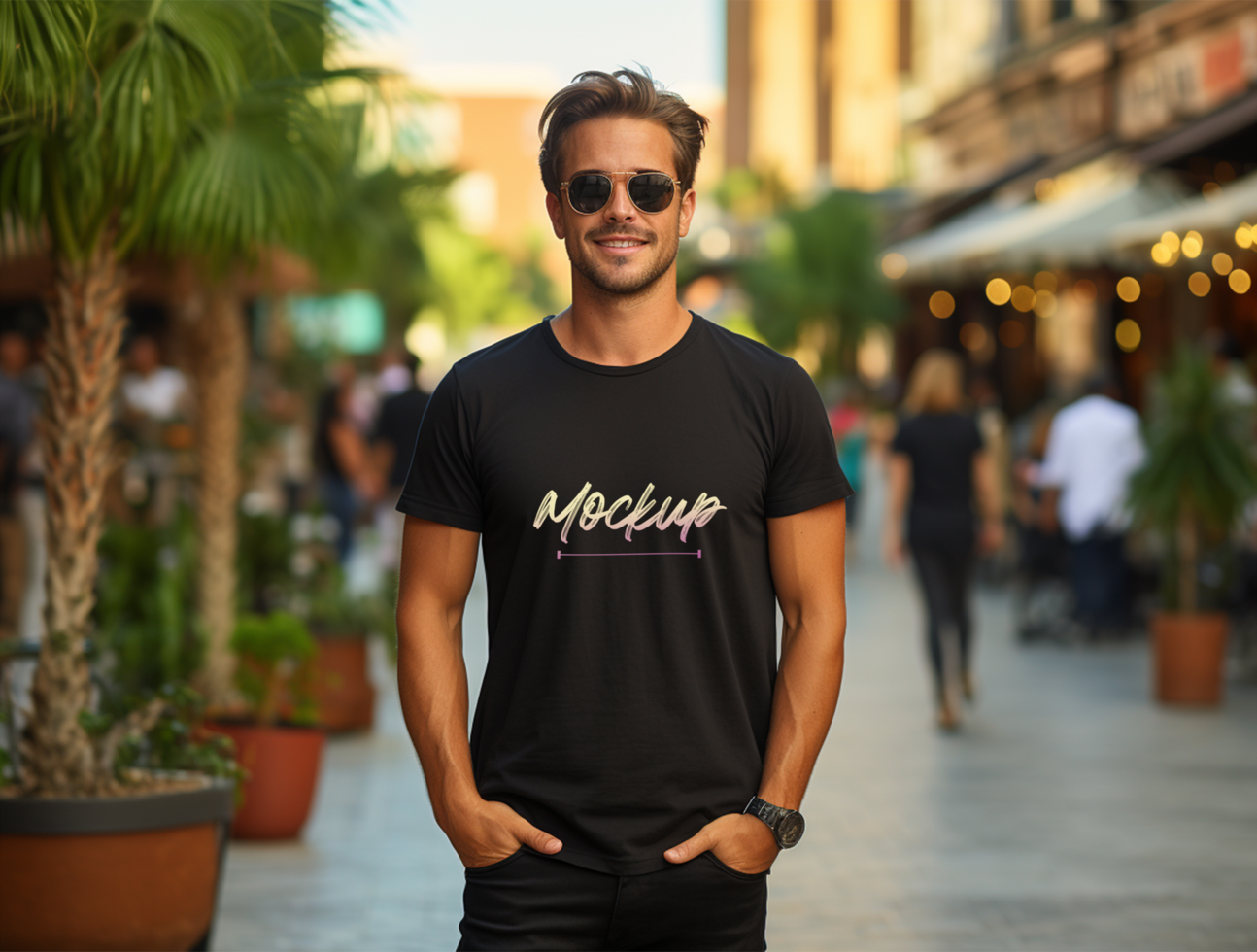Editable tshirt mockup PSD template ai generated