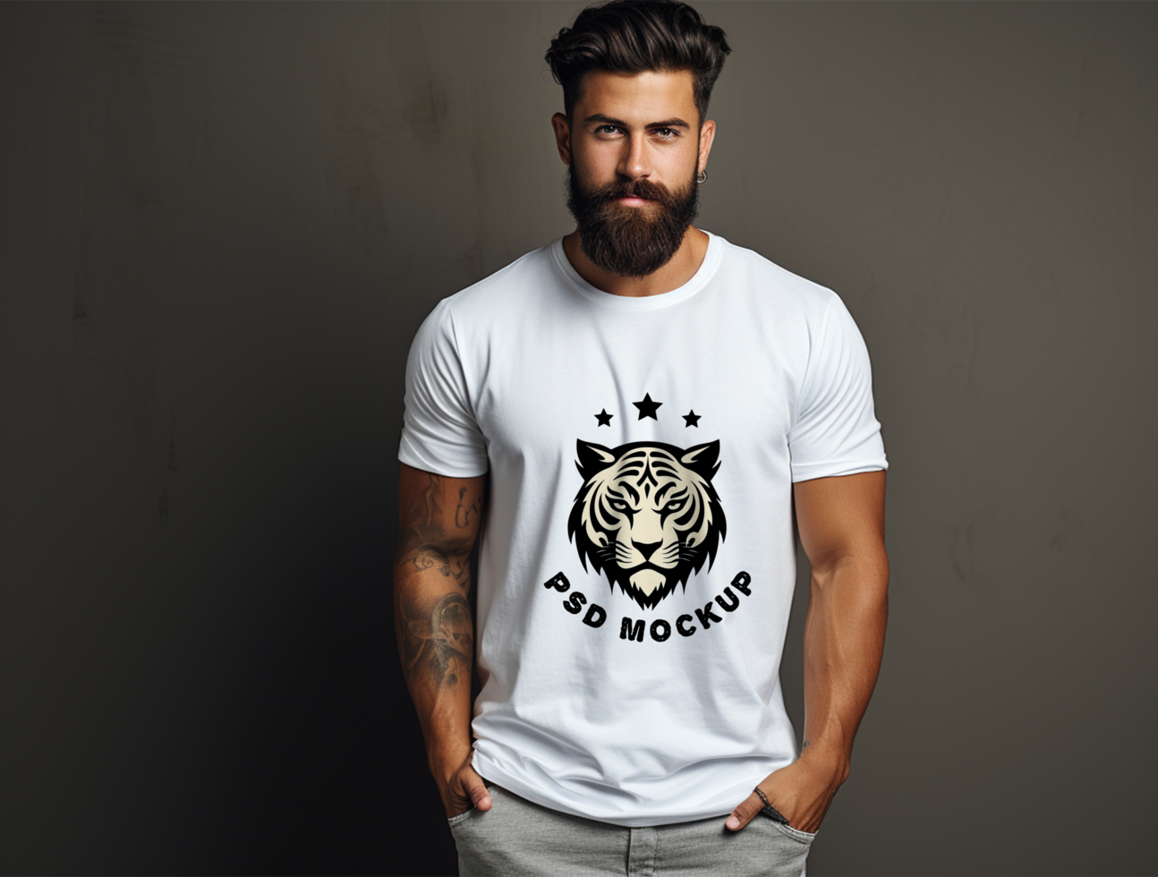 Editable tshirt mockup PSD template ai generated