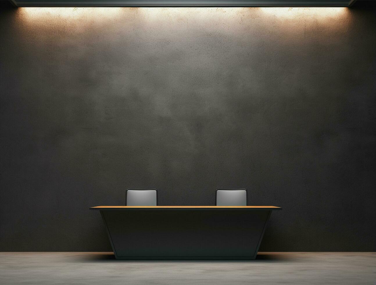 Empty modern interior dark office wall background front view Ai generated photo