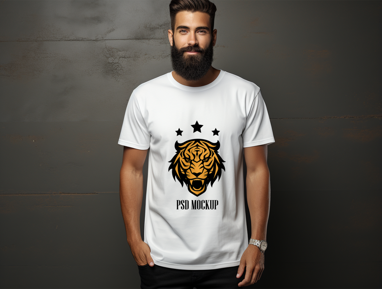 Editable tshirt mockup PSD template ai generated