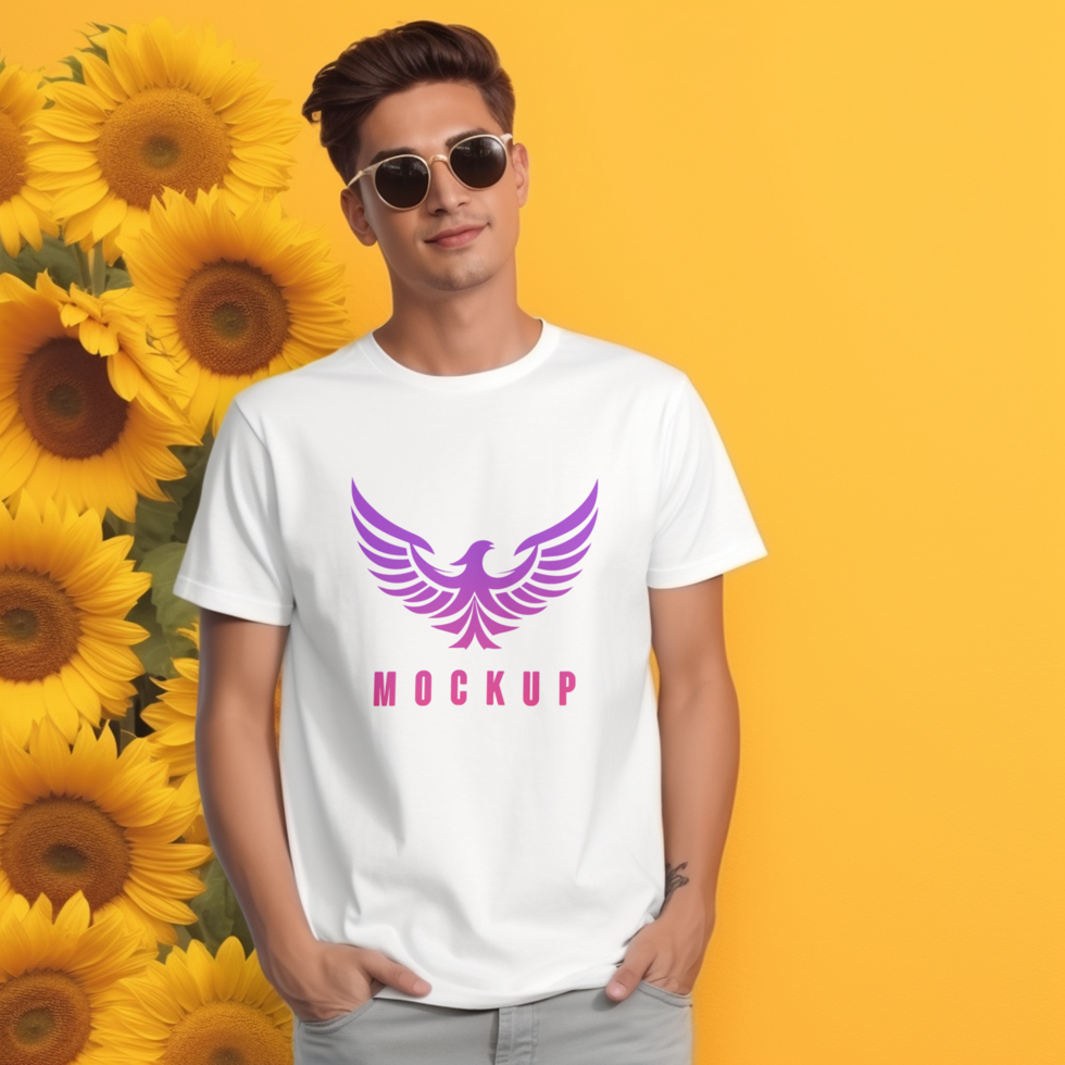 Editable tshirt mockup PSD template Ai generated