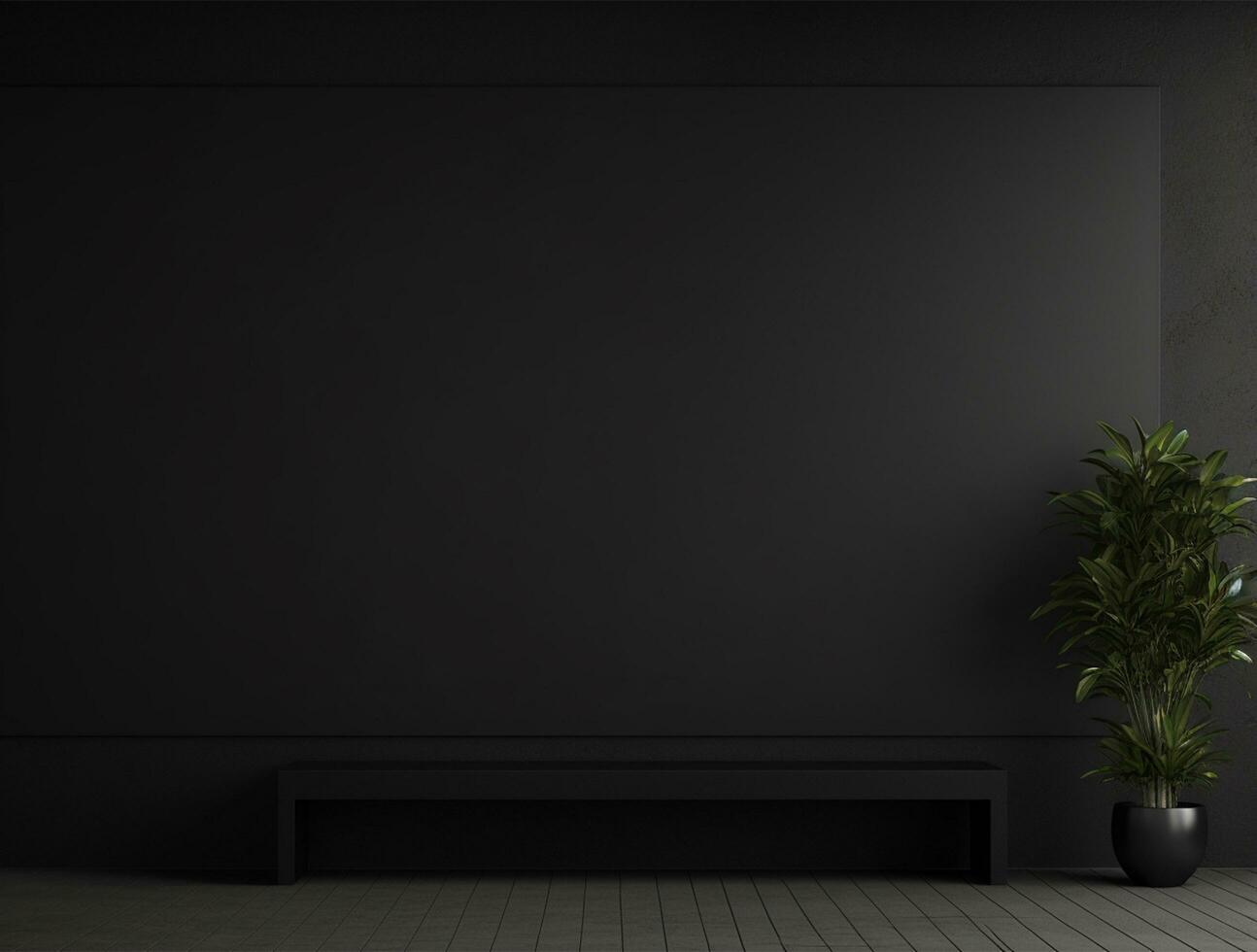 Empty modern interior dark office wall background front view Ai generated photo