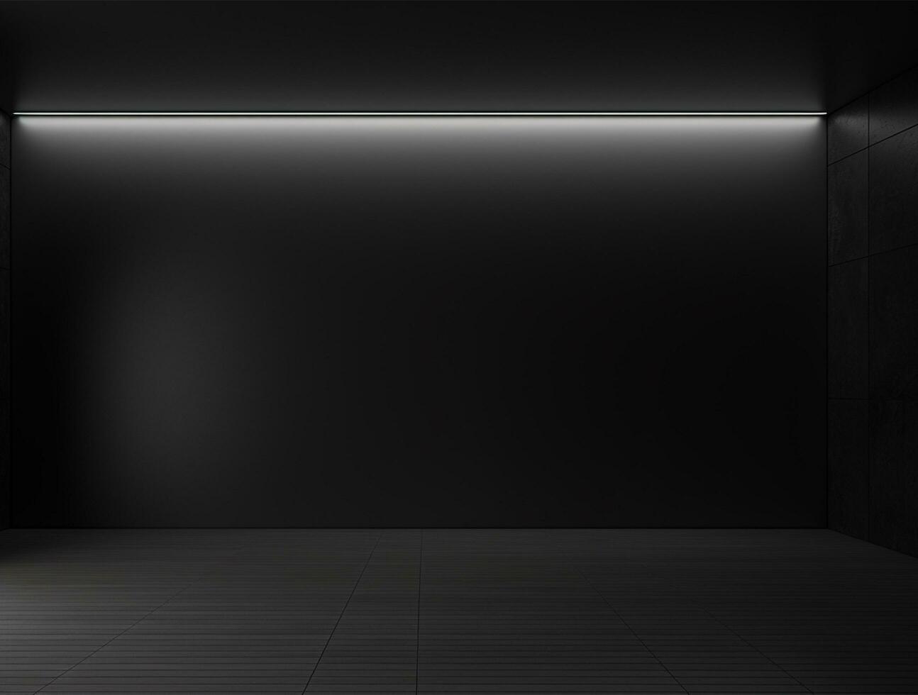 Empty modern interior dark office wall background front view Ai generated photo