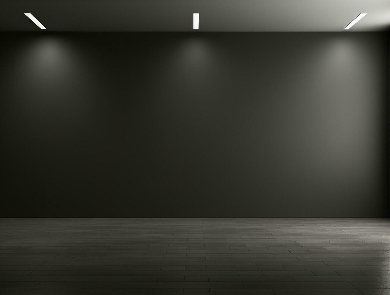 Empty modern interior dark office wall background front view Ai generated photo