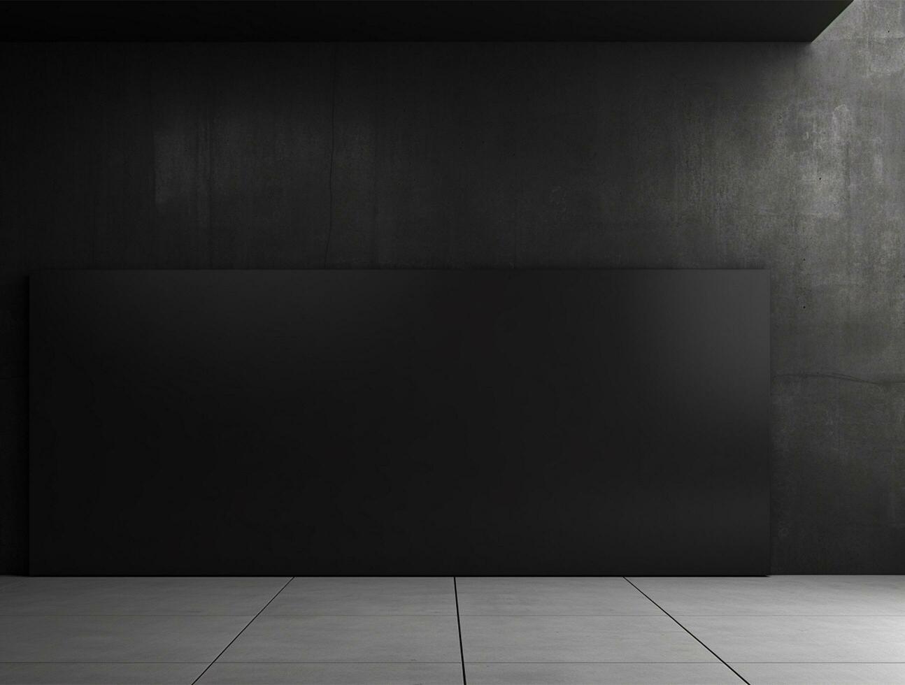 Empty modern interior dark office wall background front view Ai generated photo