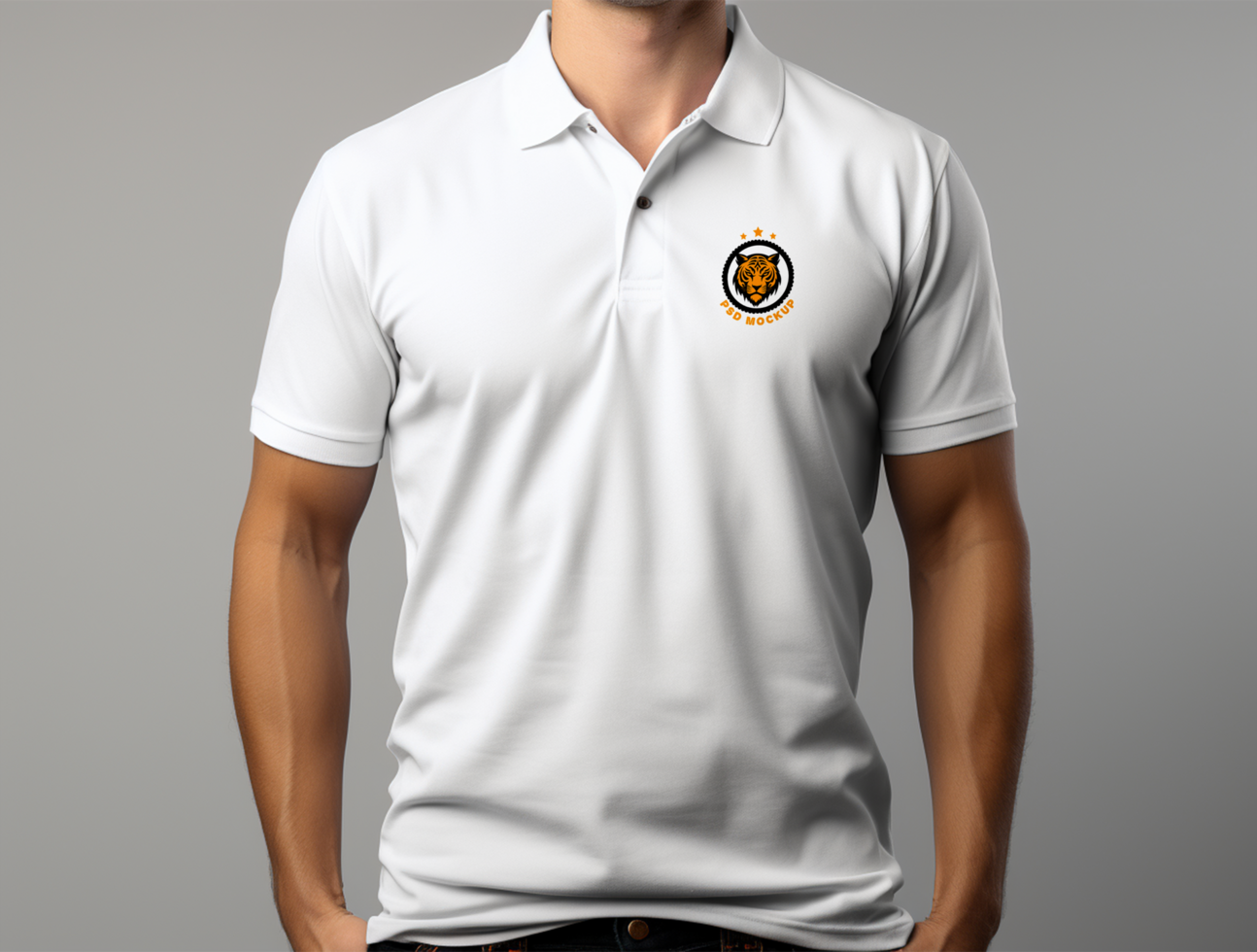 Editable polo t shirt mockup PSD template ai generated