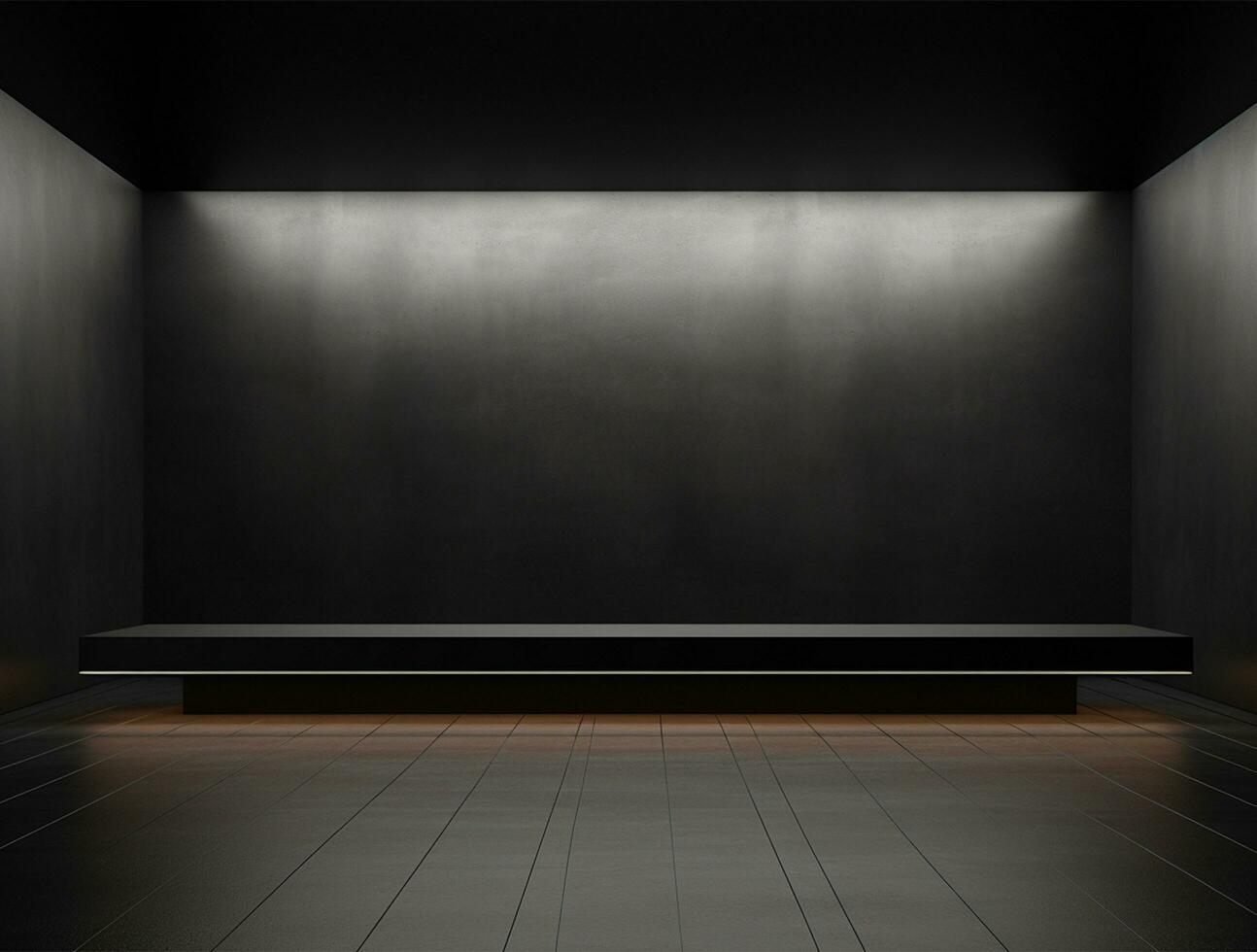 Empty modern interior dark office wall background front view Ai generated photo