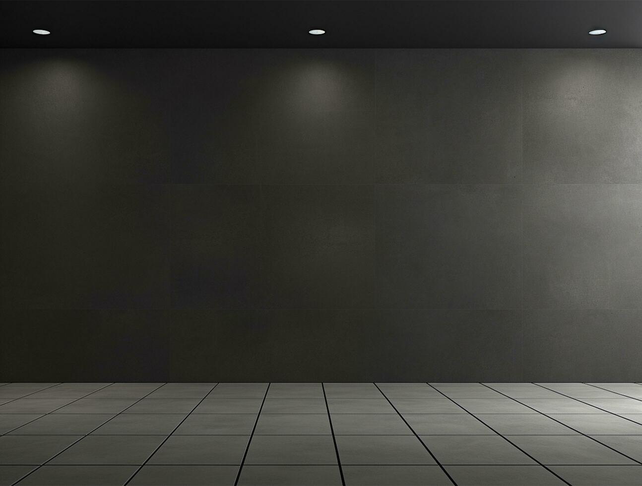 Empty modern interior dark office wall background front view Ai generated photo